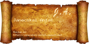 Janecskai Antal névjegykártya